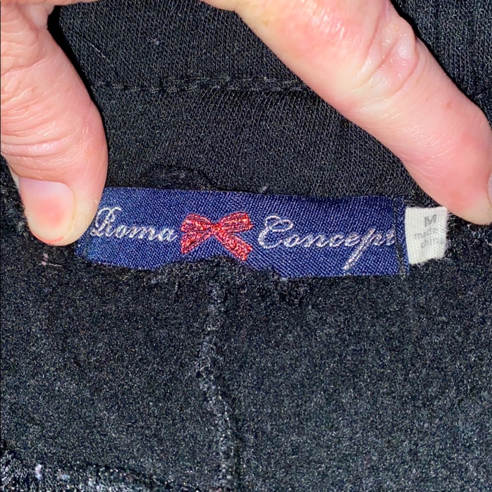 Size M black sweatpants for ladies.  Stretch waist